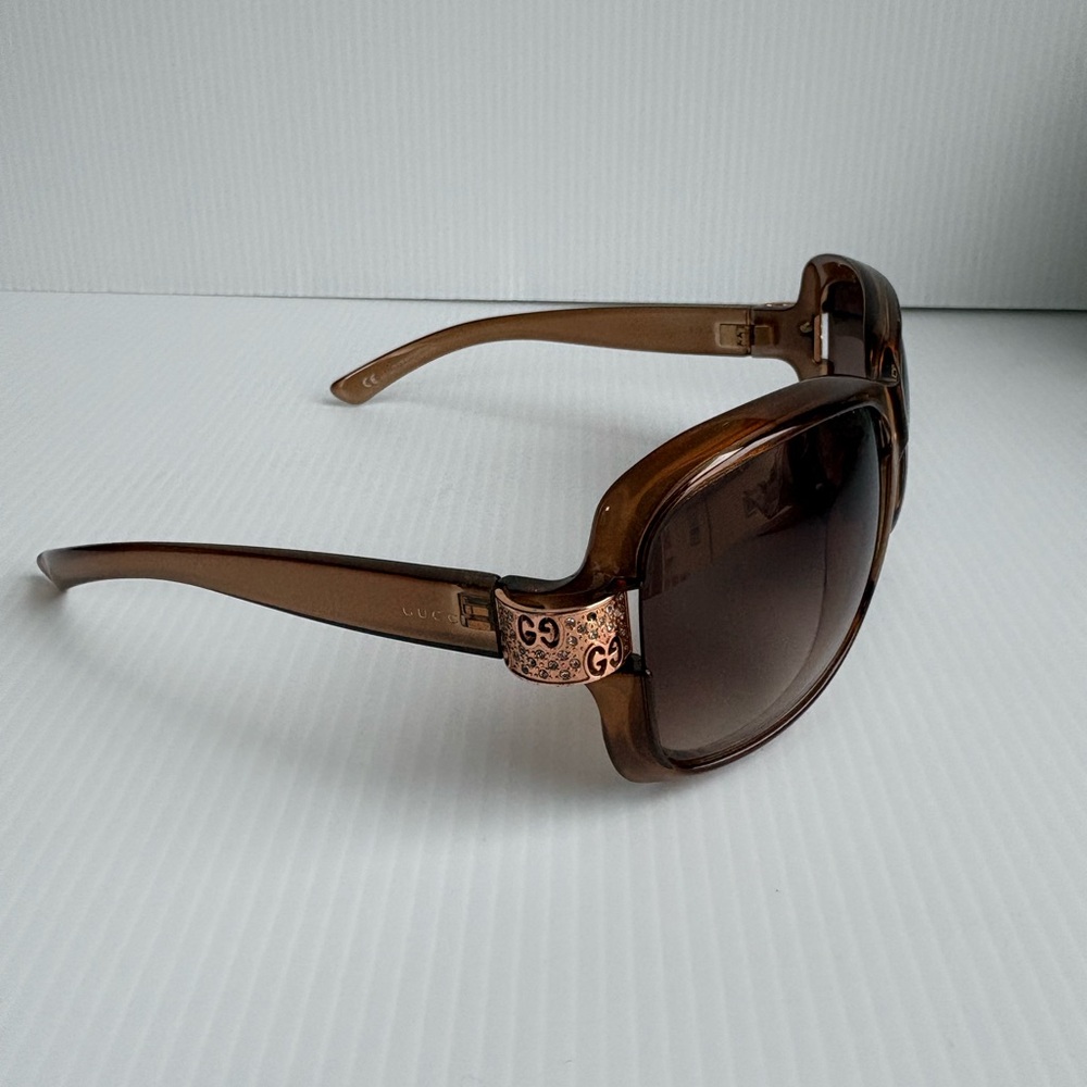 Gucci Oversized GG Logo Pave Cristals 2985/S Bronze Gradient- No Case -EUC